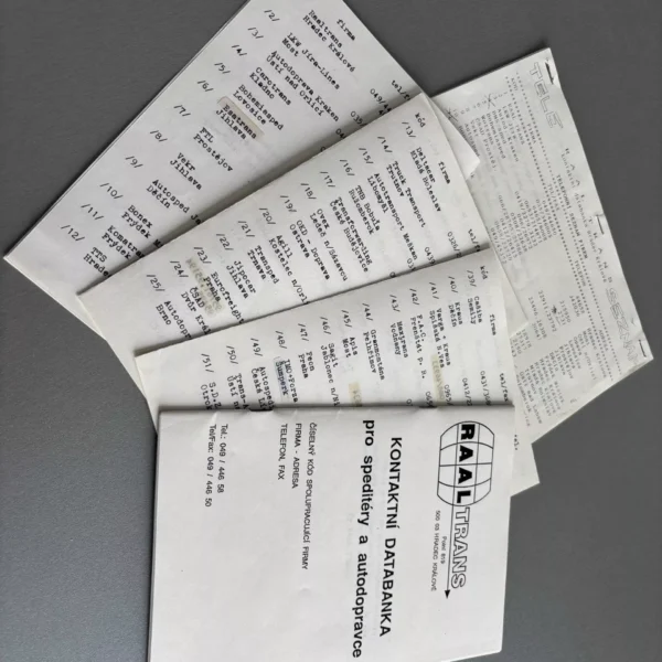 Jedny z prvních seznamů firem (1992-1993)